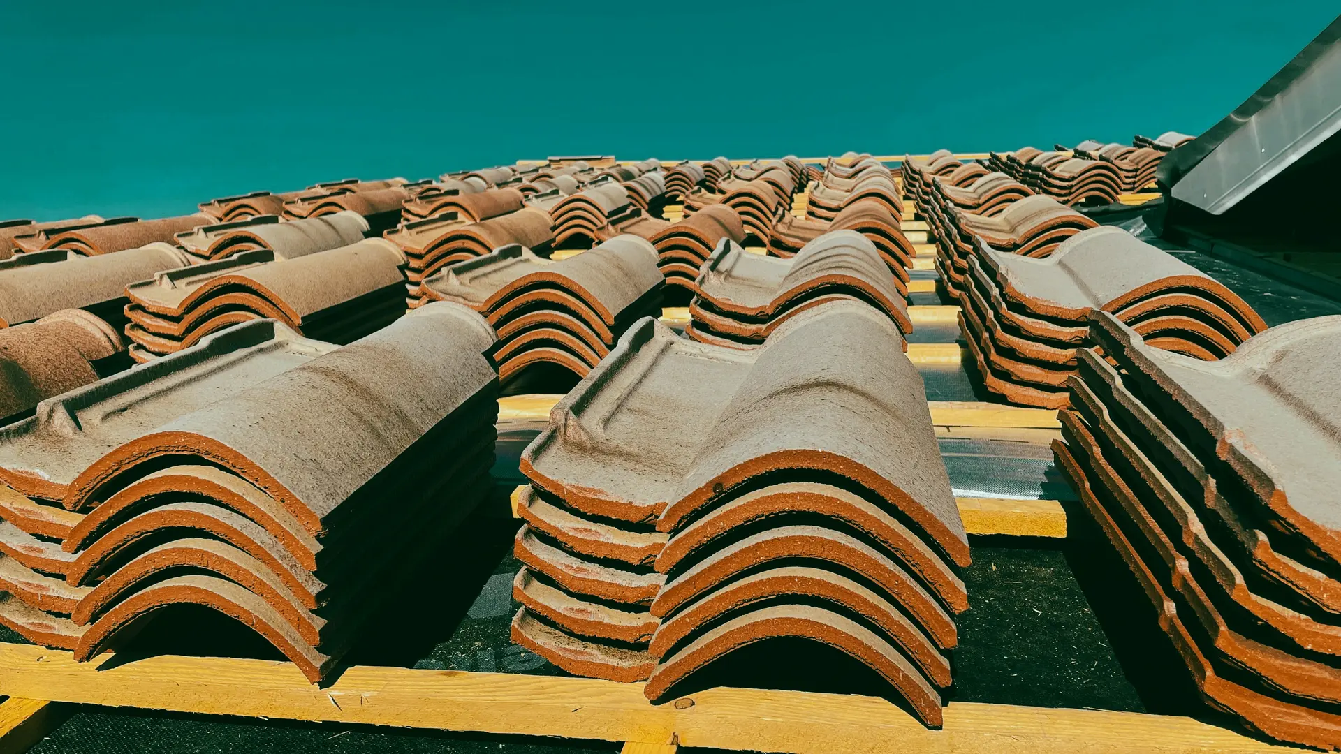 A clean, modern roofing installation with high-quality materials